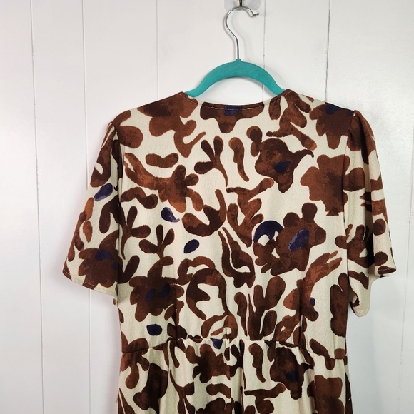 Addition Elle V-Neck Wrap Floral Knee Length Fit Flare Dress Size 2X Bro… - Picture 7 of 10